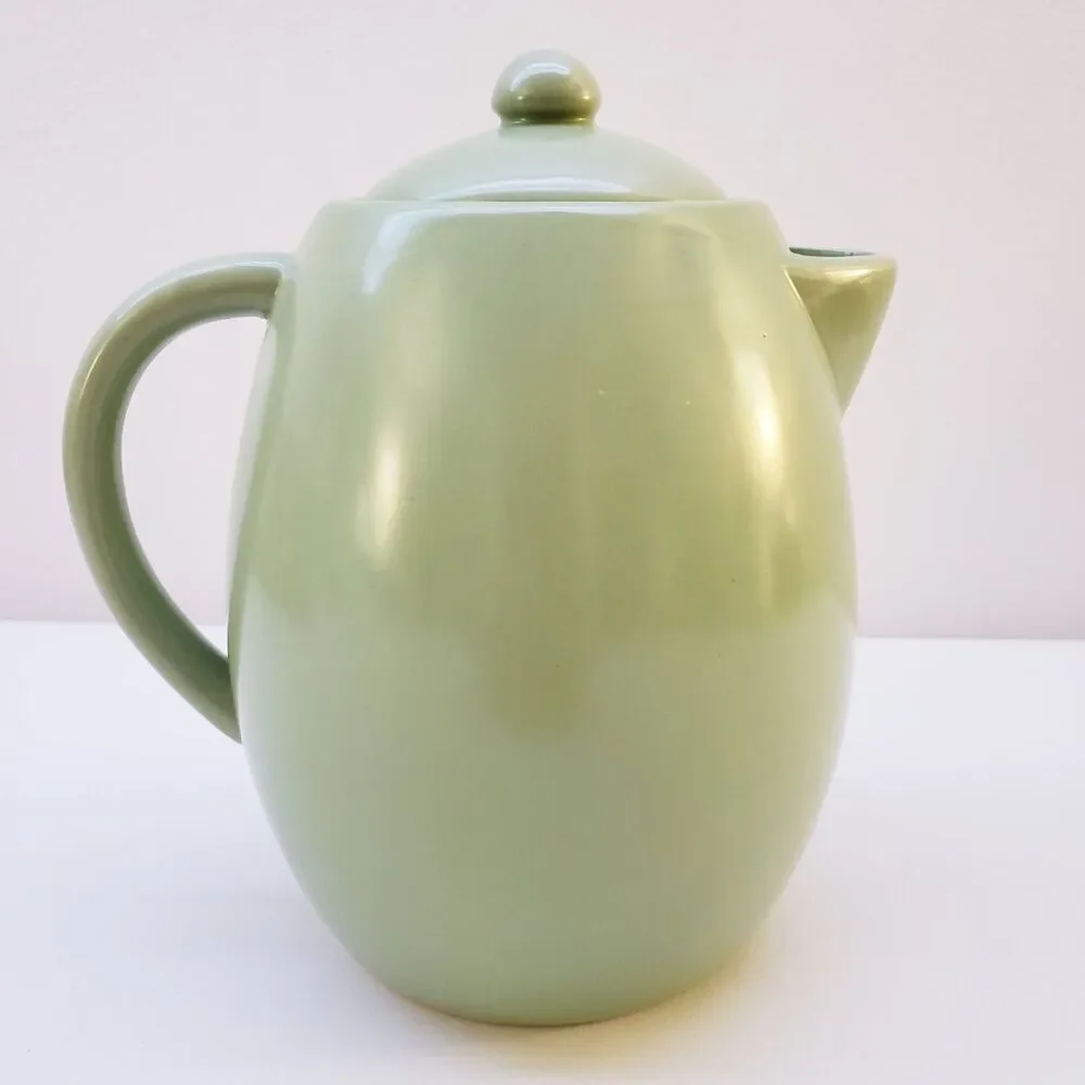 Starbucks Tea Coffee Pot Avocado Sage Green Stoneware 32 fl oz Cottage Y2K Boho